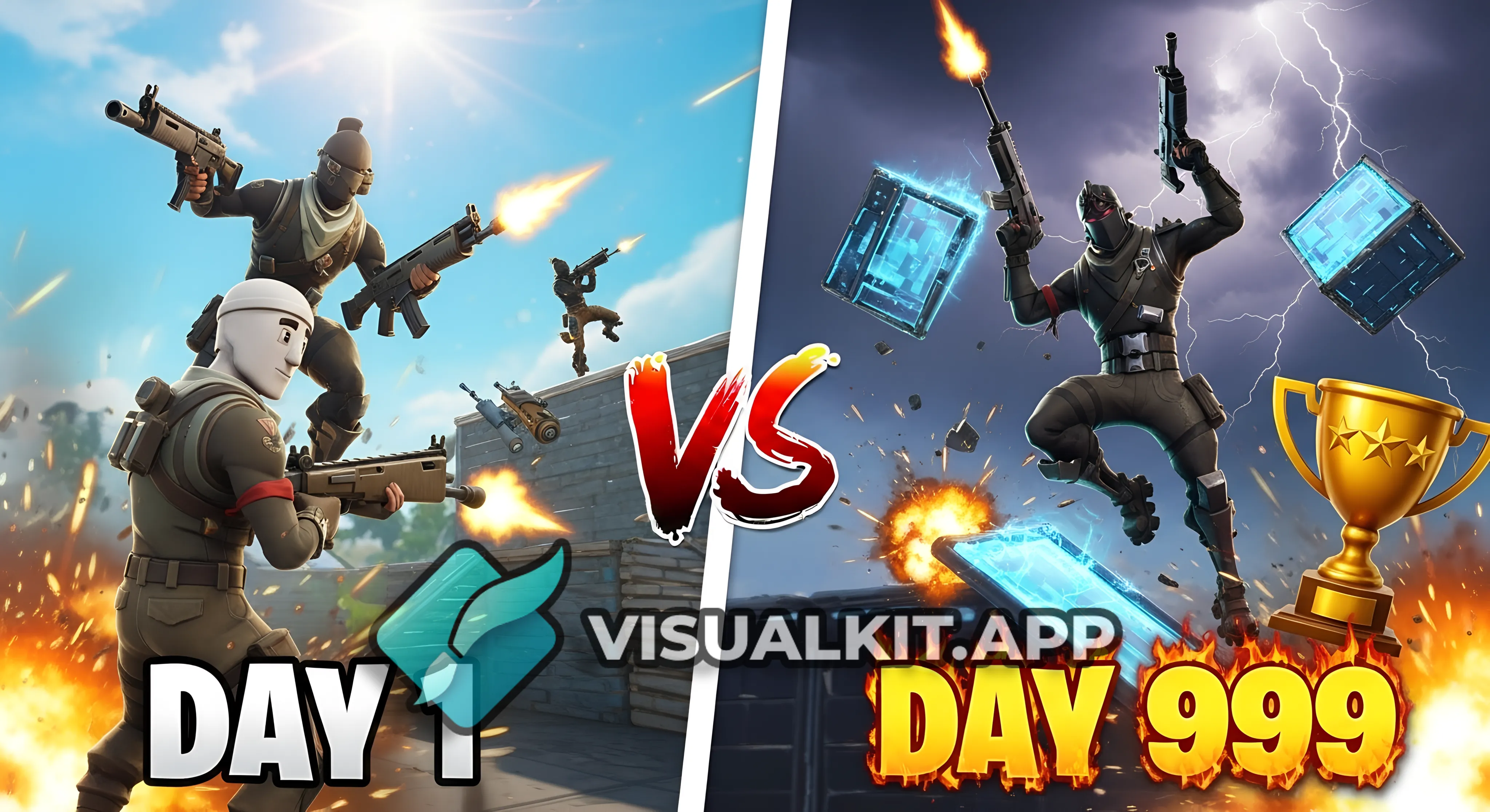 Split Screen DAY 1 vs DAY 999 who has the highest win streak