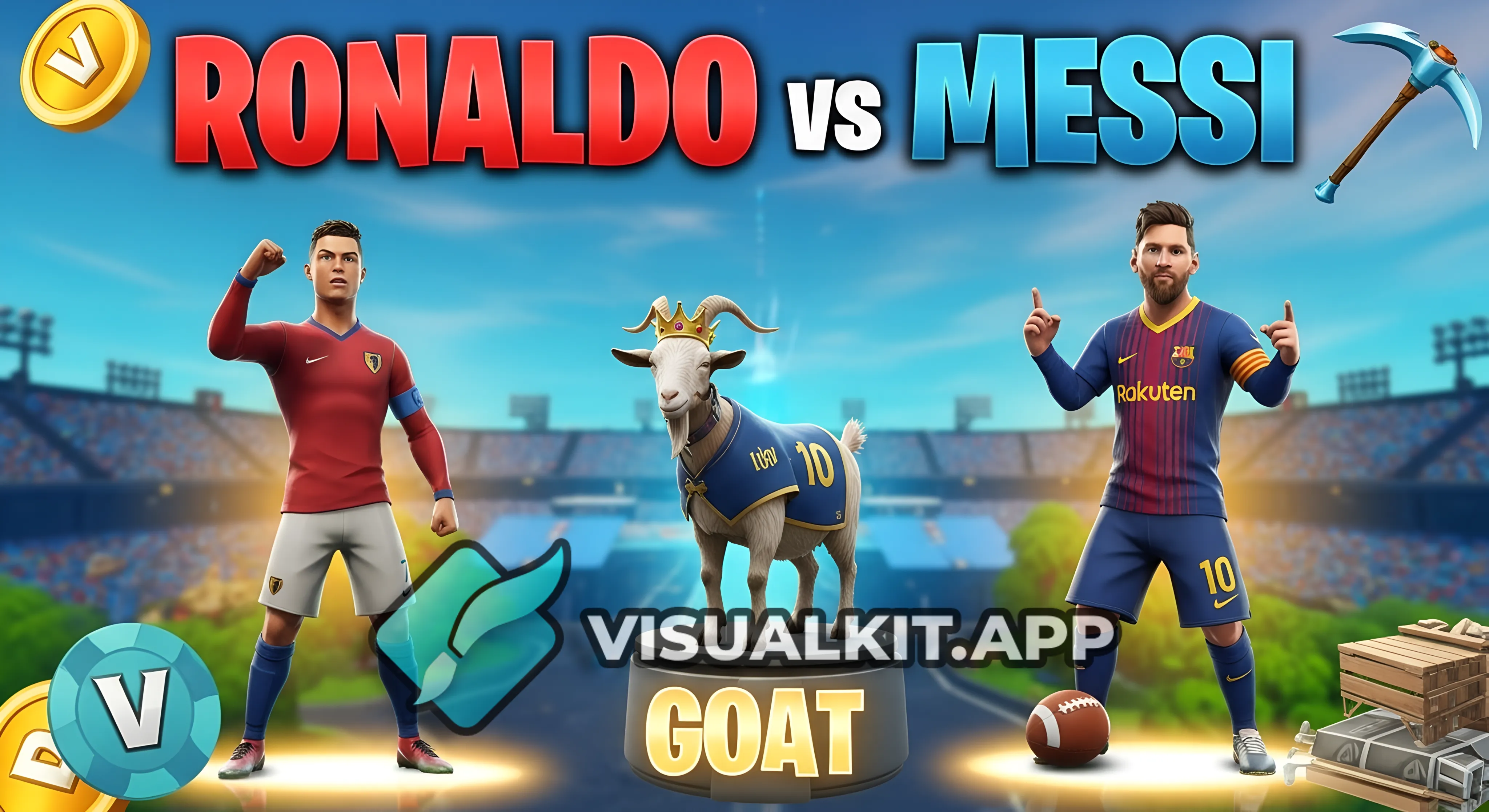 ronaldo vs messi and goat between them