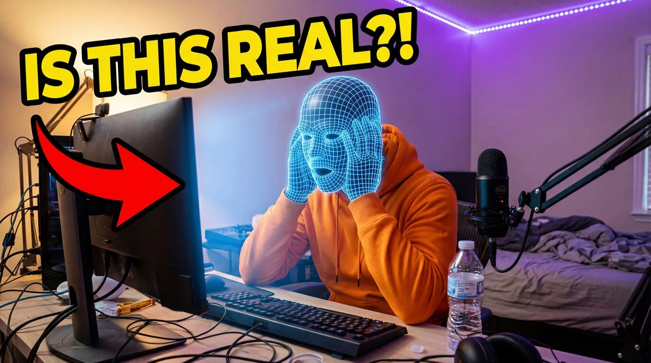Reacting to the SCARIEST AI Video Ever Made (Shocking) - entertainment thumbnail template