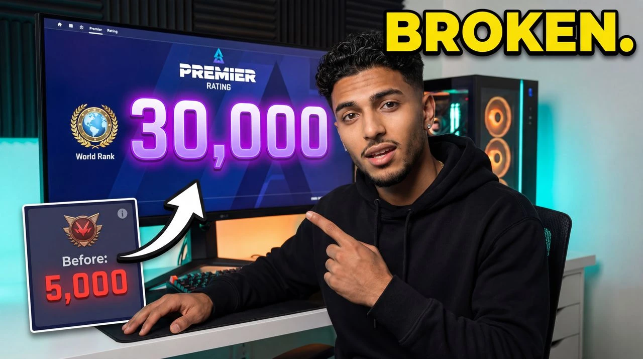 How I Hit 30,000 Rating in CS2 (The New Meta) - YouTube thumbnail template