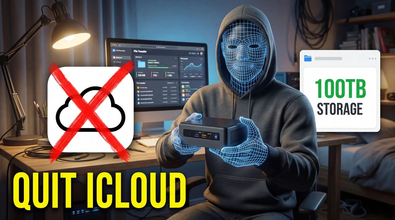 Stop Paying Apple: The $50 Home Server Setup - tech thumbnail template