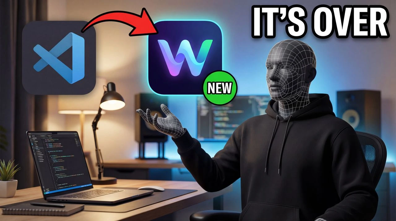 Why I Finally Quit VS Code for Windsurf AI - tech thumbnail template