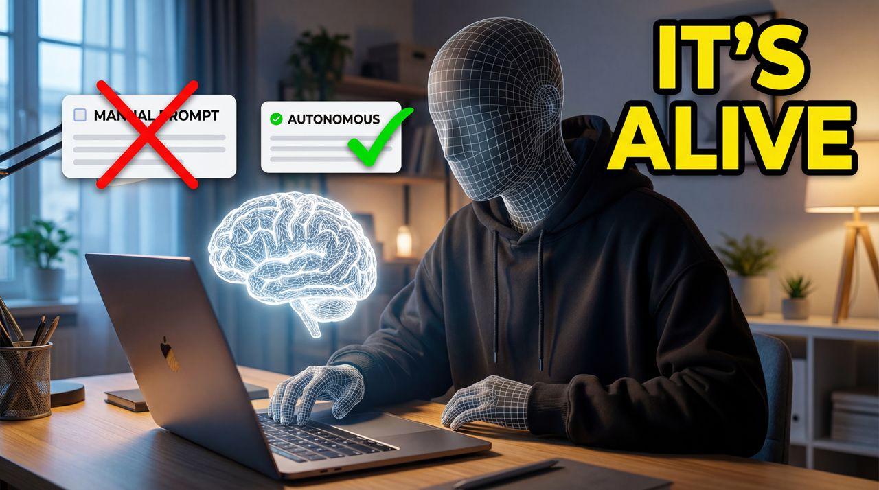 The End of Prompting: This New AI Thinks for Itself - tech thumbnail template