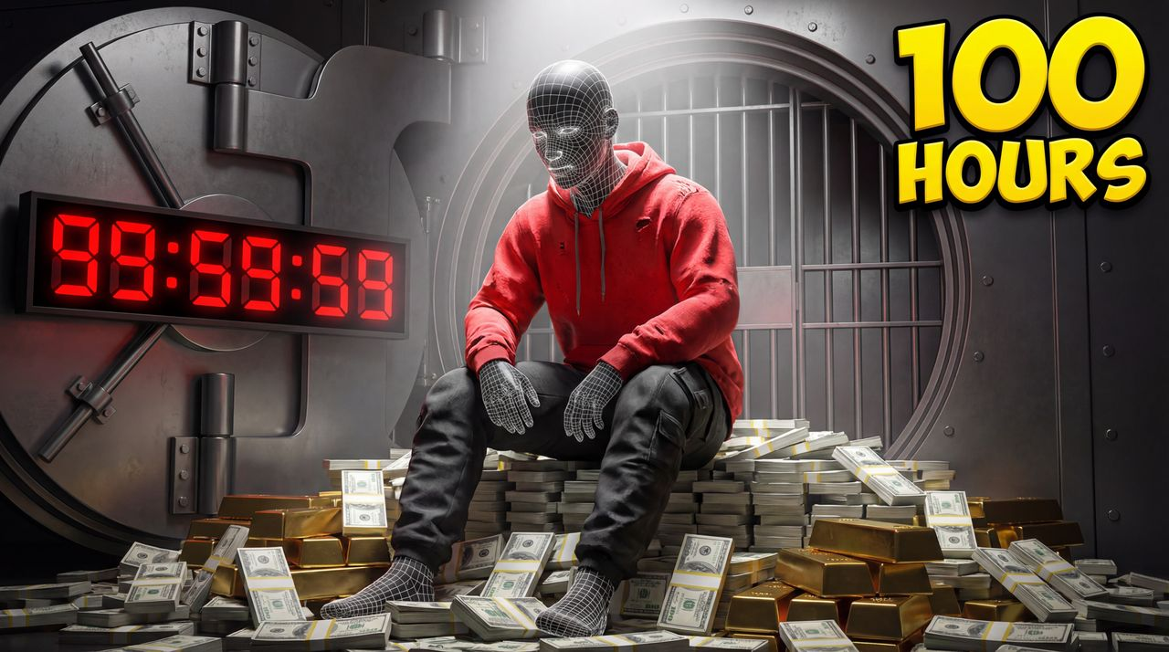 I Spent 100 Hours Trapped In A Million Dollar Safe - entertainment thumbnail template