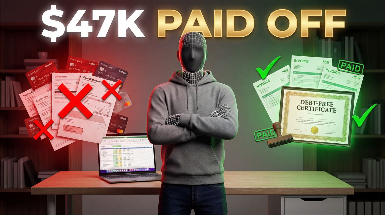 I Paid Off $47,000 Debt in 12 Months - finance thumbnail template