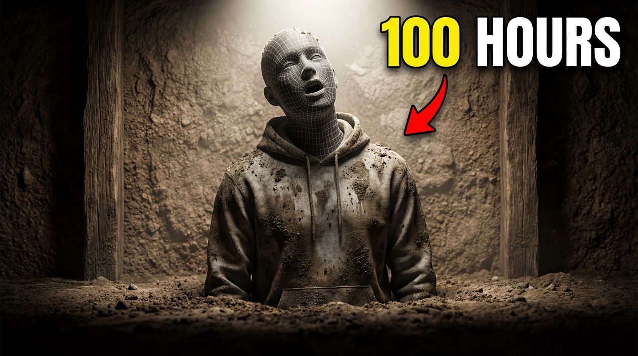 I Survived 100 Hours Buried Underground - entertainment thumbnail template
