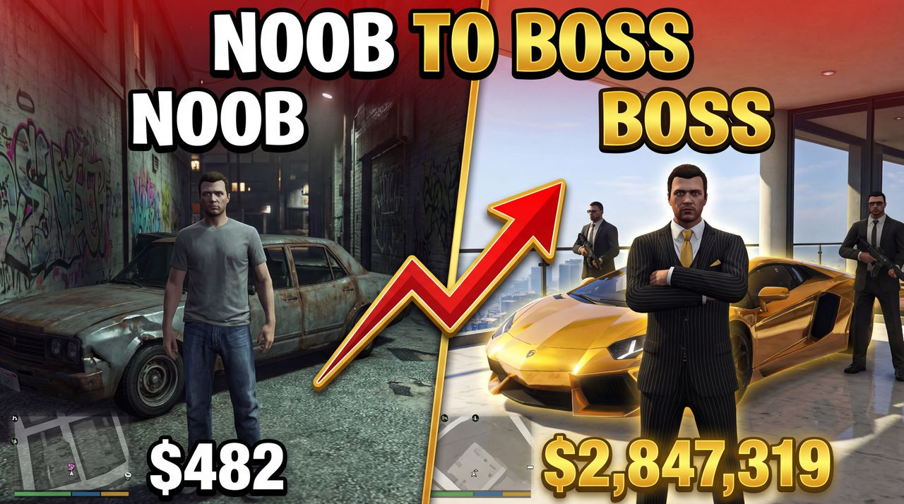 NOOB to CRIME BOSS in 24 Hours - gaming thumbnail template