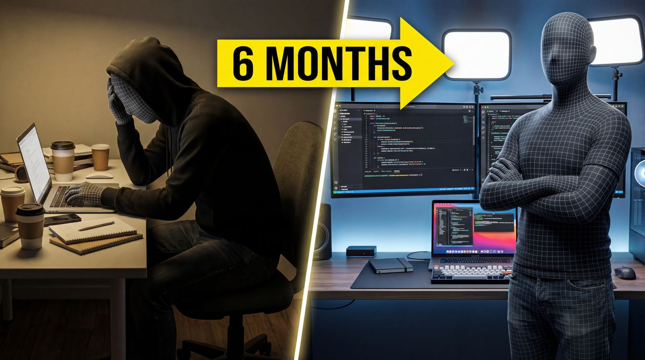 I Learned Coding in 6 Months (Self-Taught) - YouTube thumbnail template