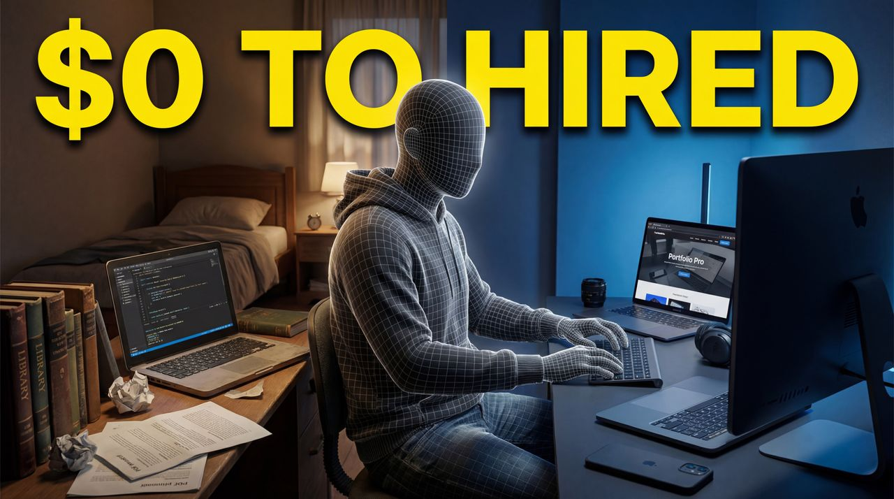 I Learned Coding in 6 Months With $0 - YouTube thumbnail template