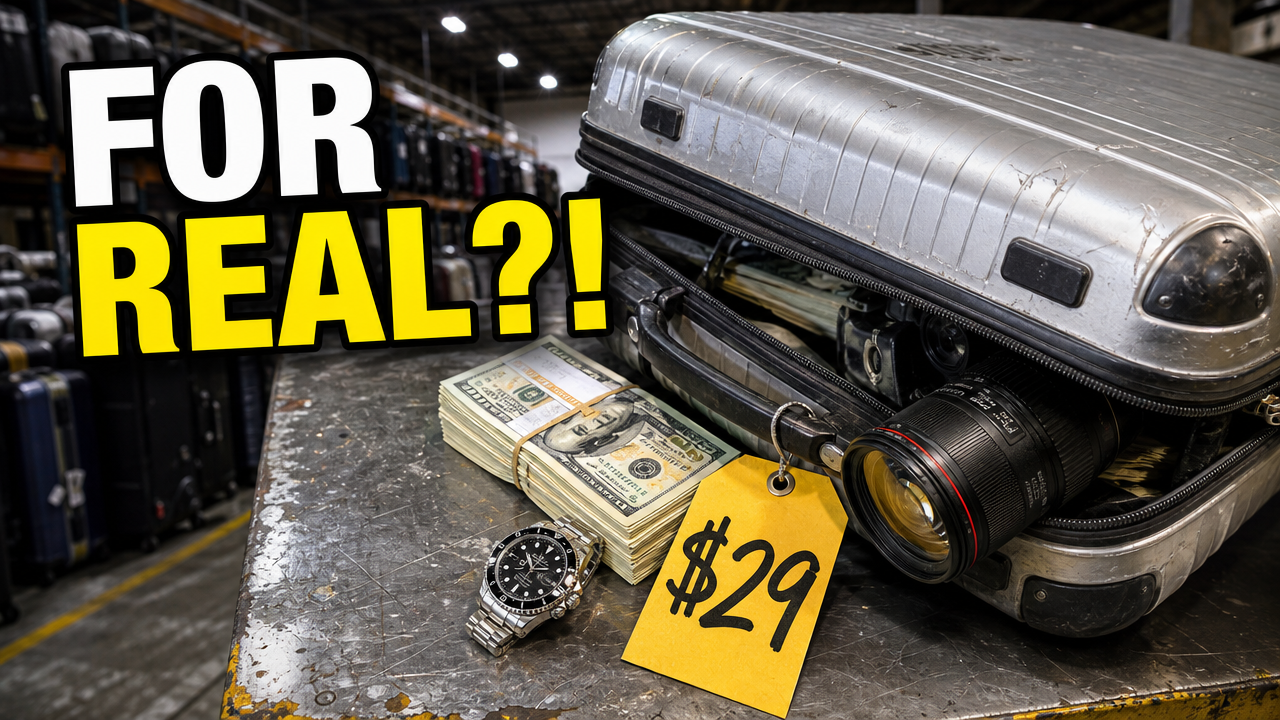 I Found Where Lost Airport Luggage Really Goes - YouTube thumbnail template
