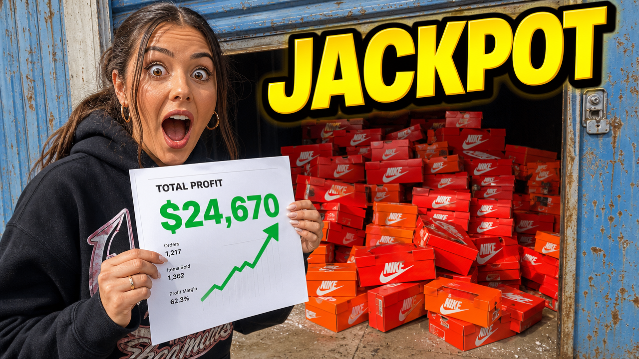 I Bought a Storage Unit Full of Sealed Sneakers - YouTube thumbnail template