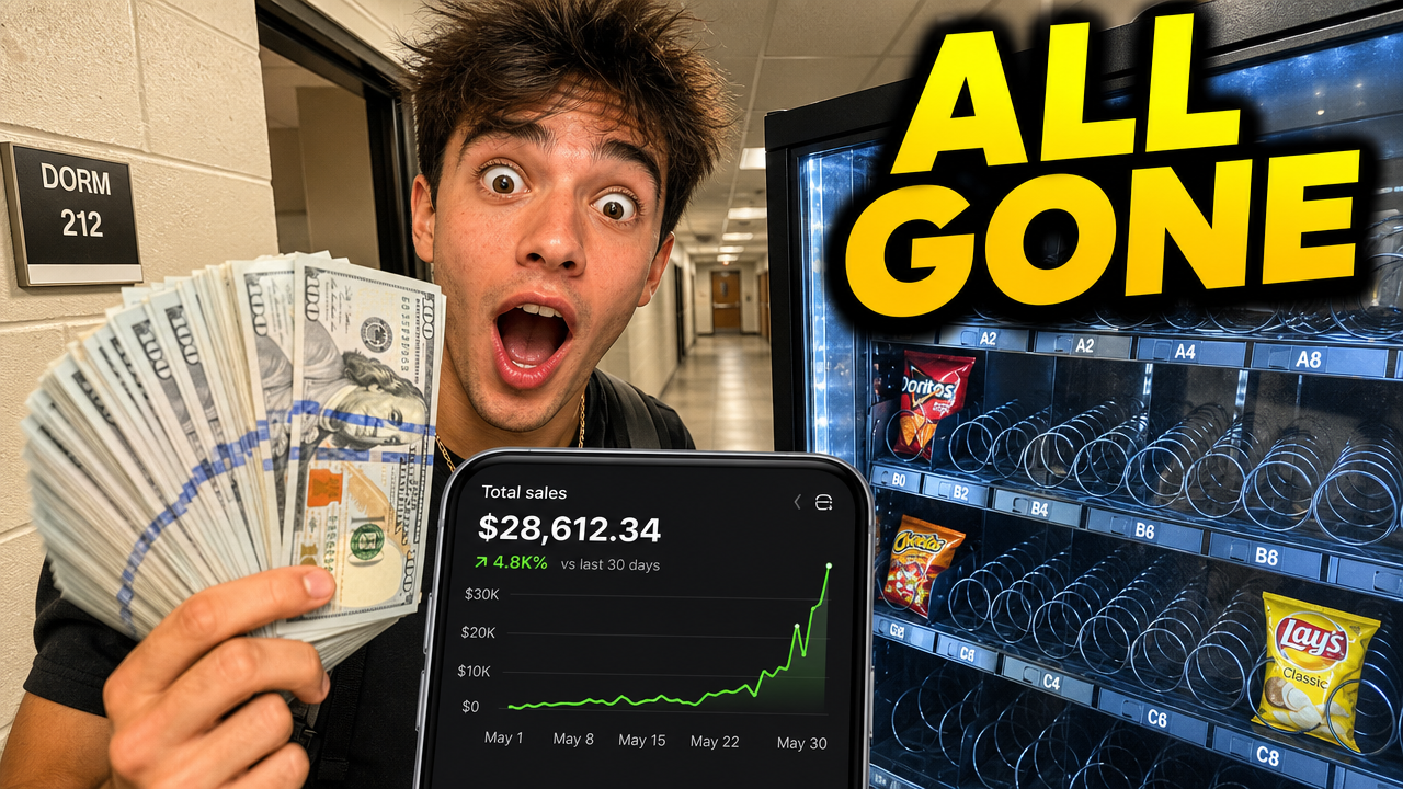 I Put a Vending Machine in a College Dorm - YouTube thumbnail template