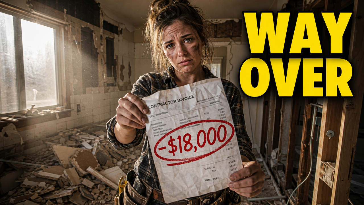 My First House Flip Went $18,000 Over Budget - YouTube thumbnail template