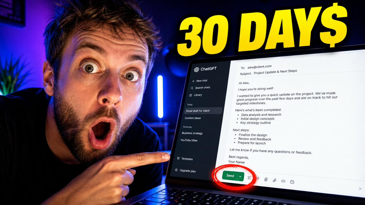 I Let ChatGPT Write Every Email I Sent for 30 Days - YouTube thumbnail template