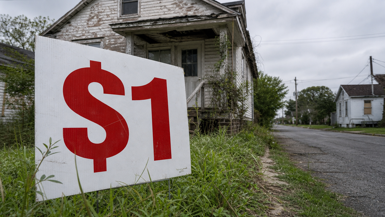 The Town Where Houses Still Cost $1 - YouTube thumbnail template