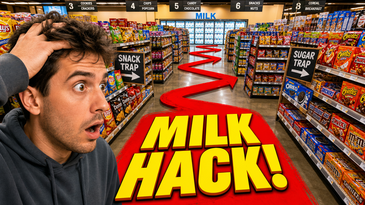 Why Grocery Stores Hide the Milk in the Back - YouTube thumbnail template