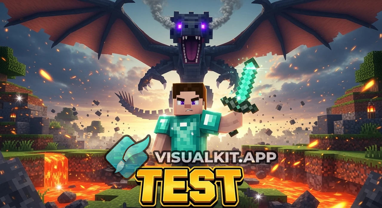 Minecraft 'test' Thumbnail — Epic Diamond Sword & Portal Scene