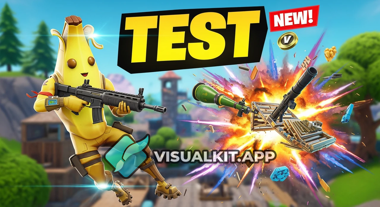 Fortnite 'test' Thumbnail — Bold Skin Close-Up with Storm