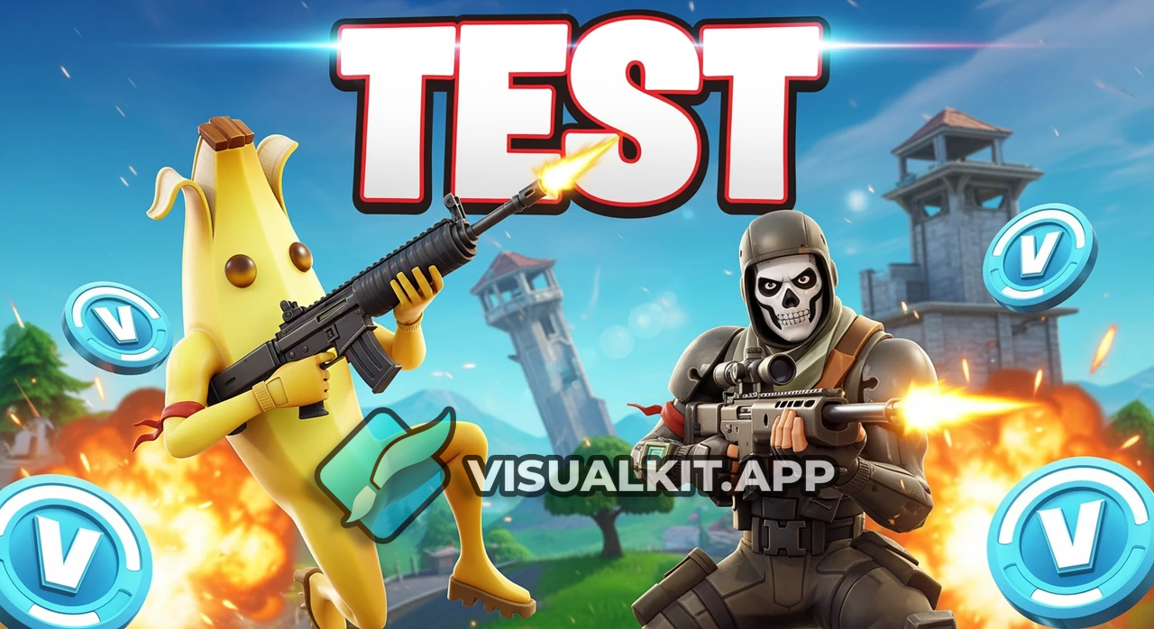 test — Fortnite Thumbnail: Epic Hero Close-Up with Loot Glow