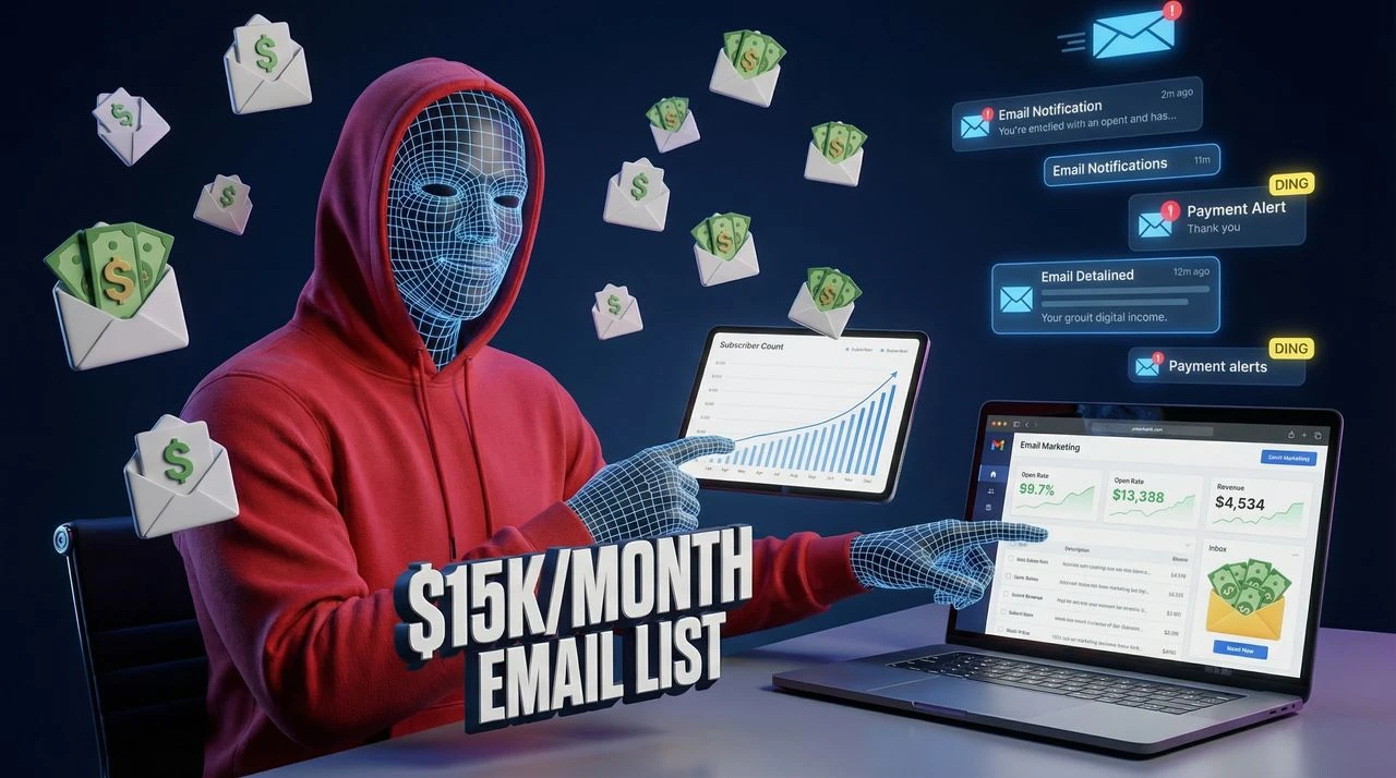 The Email List Strategy Making Me $15K Monthly - business-education thumbnail template