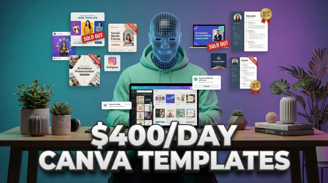 Sell Templates Online: $400/Day Doing This - YouTube thumbnail template