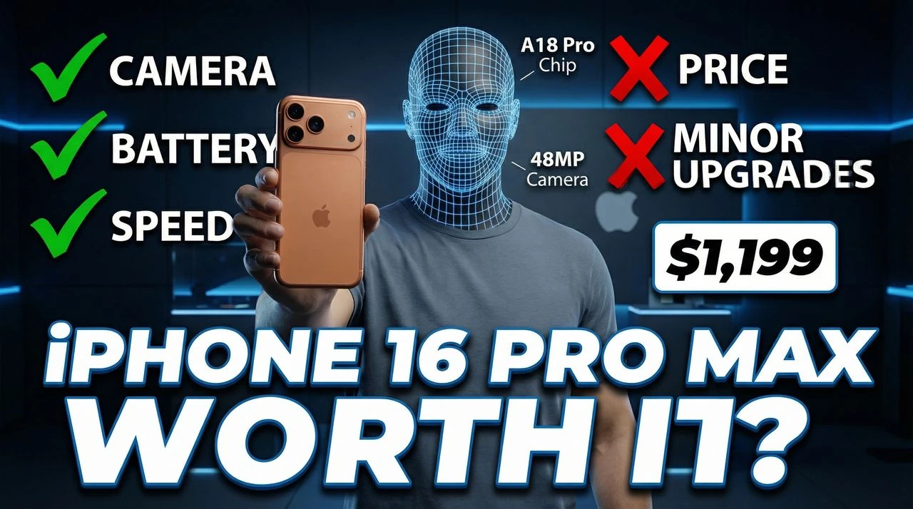 iPhone 16 Pro Max Review: Is It Worth $1,199? - tech-tutorial thumbnail template