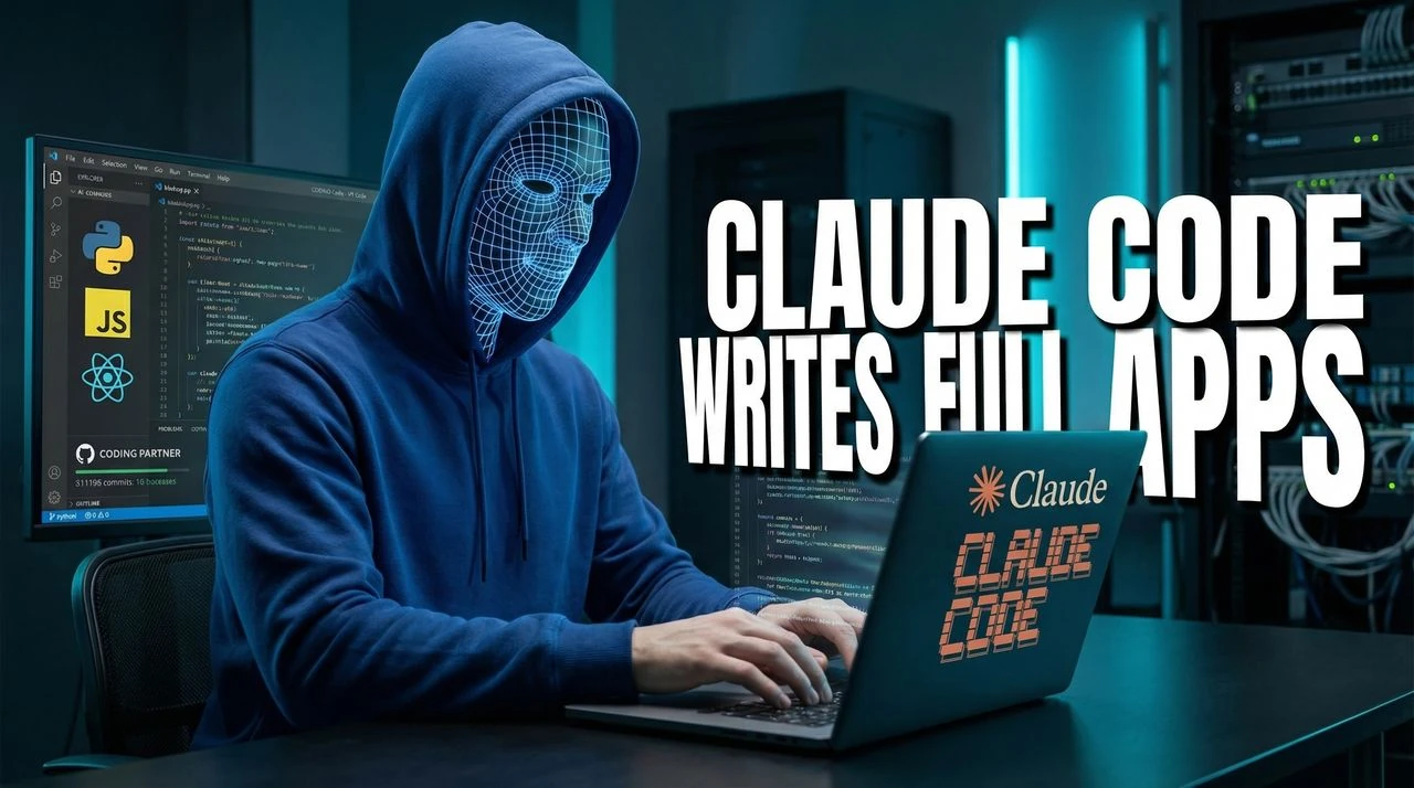 Claude Code: AI Coding Assistant That Writes Entire Apps - tech-tutorial thumbnail template