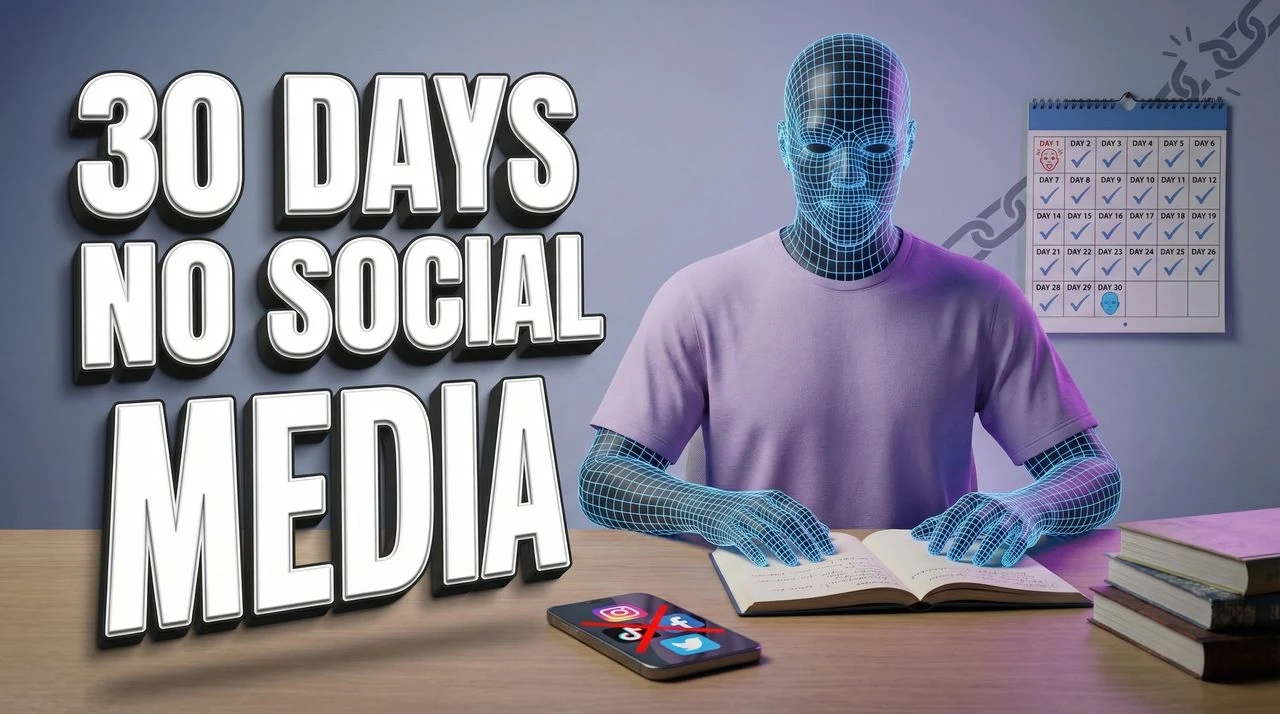 I Quit Social Media for 30 Days - lifestyle-vlogs thumbnail template