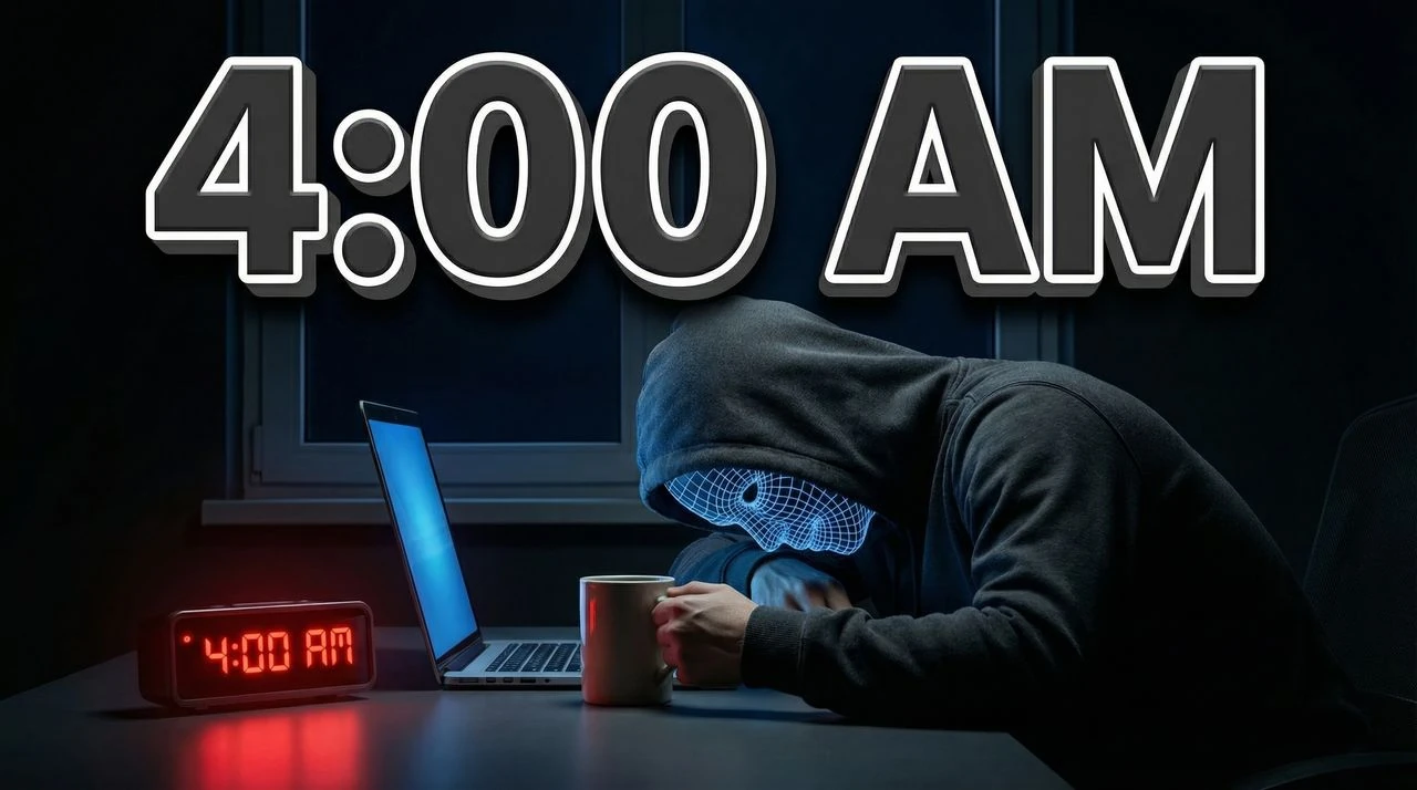 I Tried Waking Up at 4AM for a Month (Brutal Honest Review) - lifestyle-vlogs thumbnail template