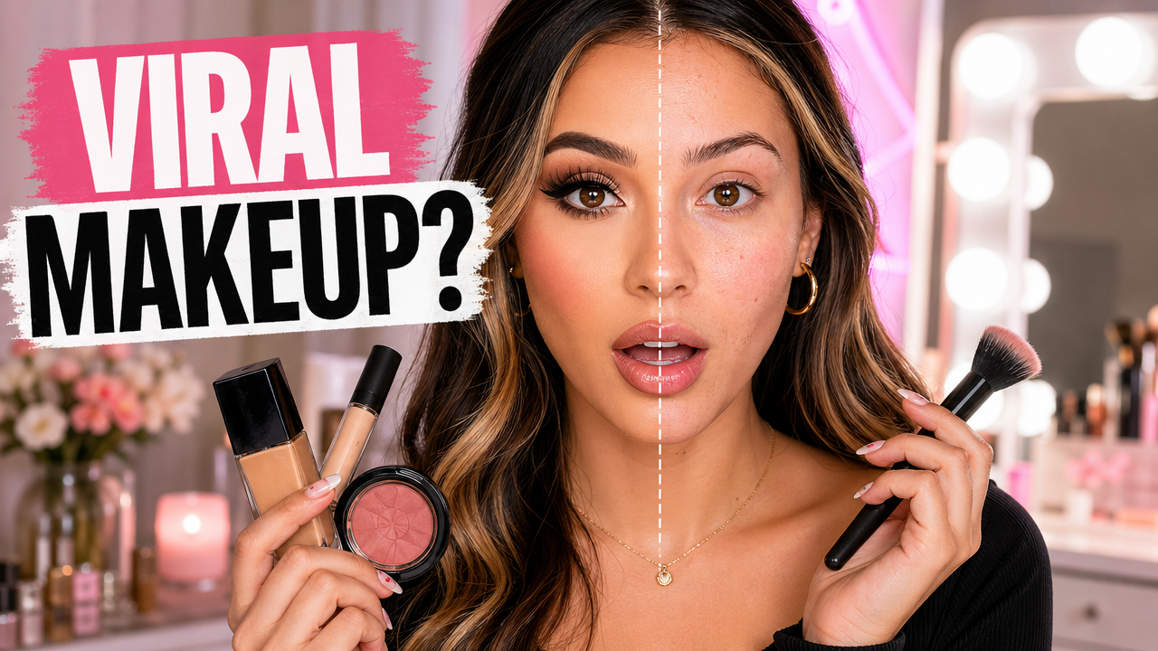 Viral Makeup Transformation Challenge - lifestyle thumbnail template