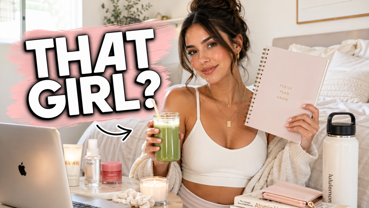 Becoming That Girl For 7 Days - YouTube thumbnail template
