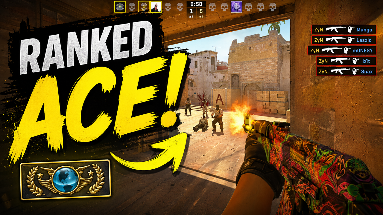 CS2 thumbnail maker example for a Premier 1v5 clutch video