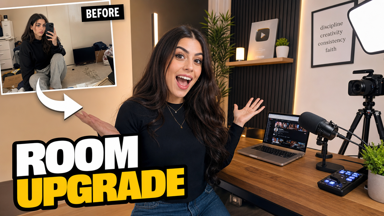Small Room Creator Studio Makeover - YouTube thumbnail template