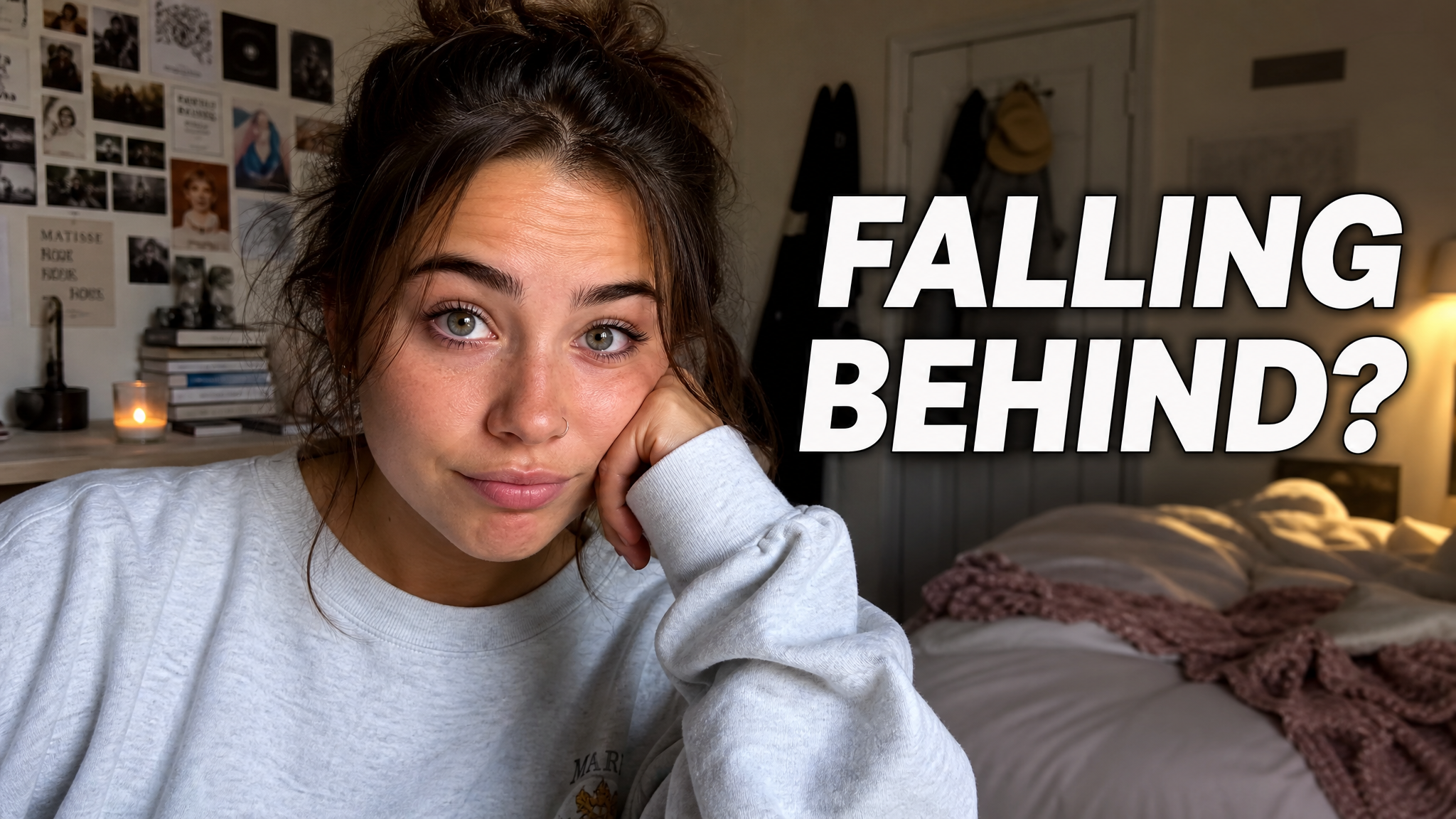 Feeling Behind? Real iPhone Vlog - YouTube thumbnail template