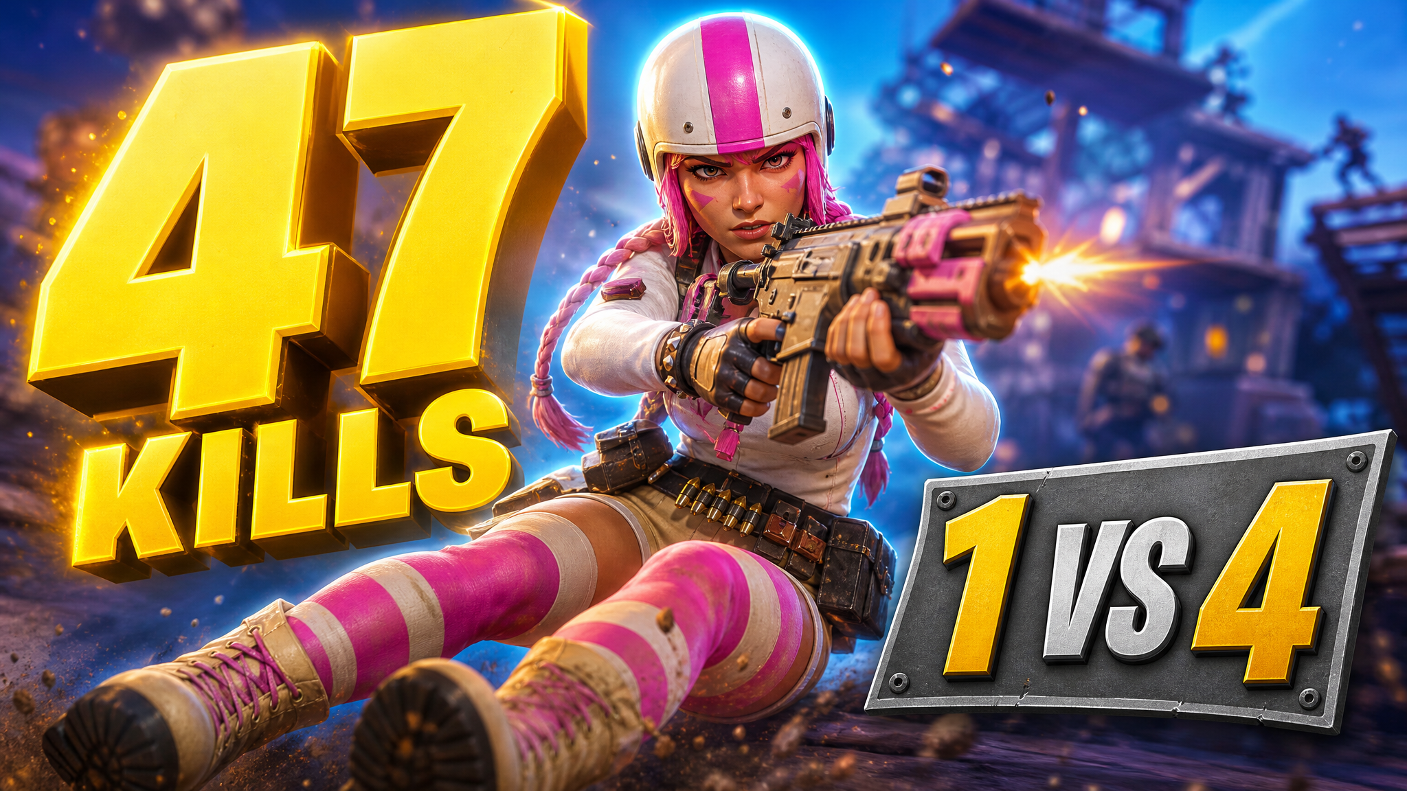 Fortnite thumbnail maker example for a ranked Victory Royale video