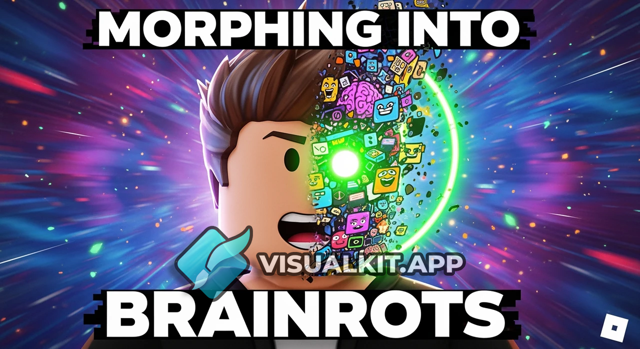 Roblox Morphing into Brainrots — Player Transformation Close-Up
