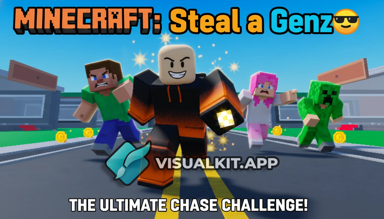Minecraft 'Steal a Genz 😎' Thumbnail — I want the game name included