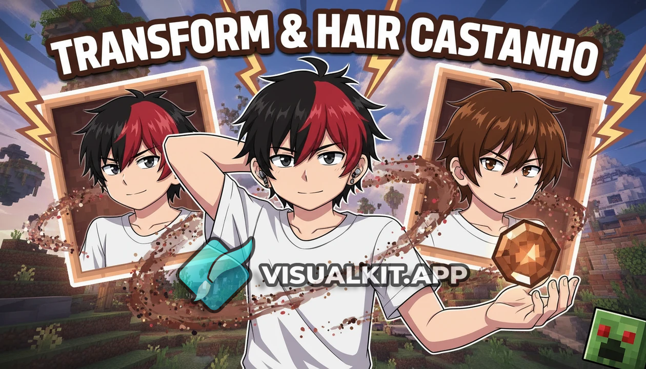 Transform and hair castanho - Minecraft Skin Brown Hair Makeover