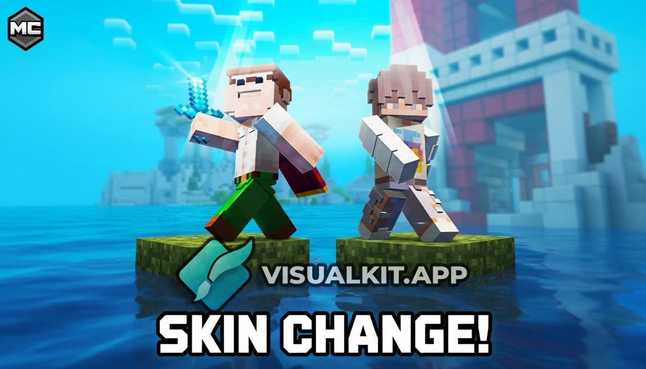 Minecraft: instead of the person on left, change his skin