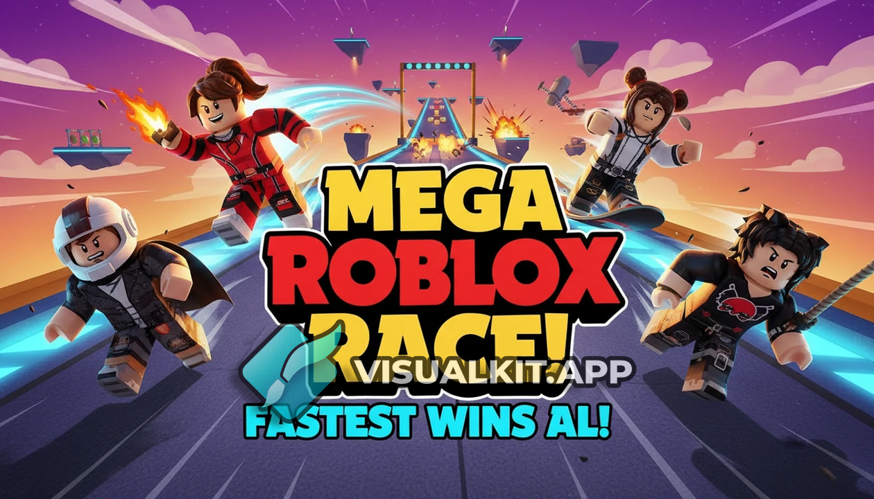 roblox Thumbnail: Blended Roblox Characters, Vibrant Action Shot