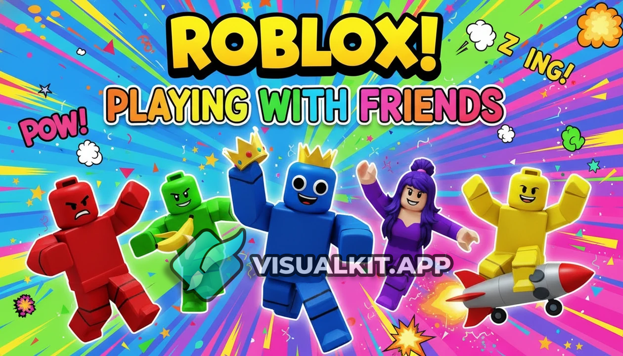 Playing with friends in Roblox - Colorful Squad Thumbnail