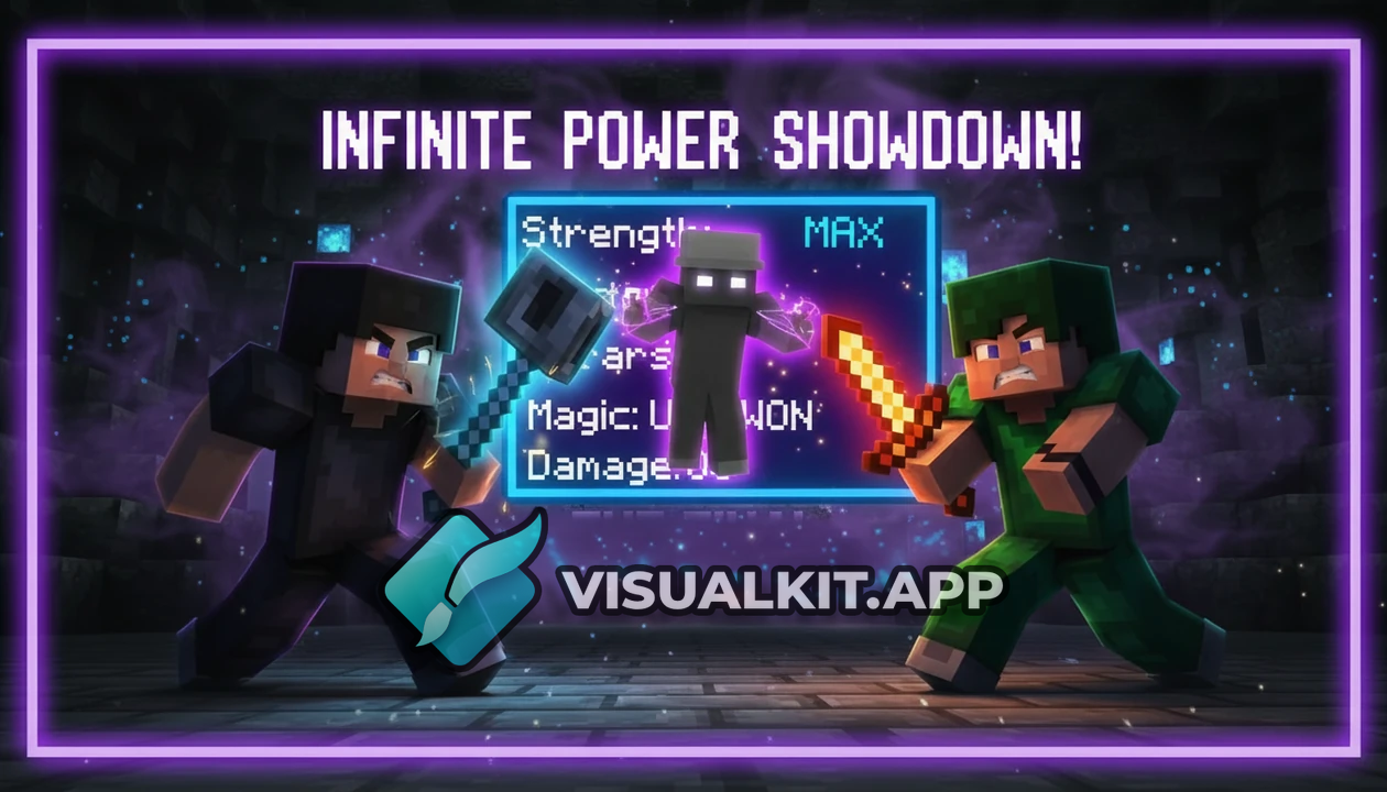 minecraft Thumbnail: Dynamic Blocky Scene with Blended Faces