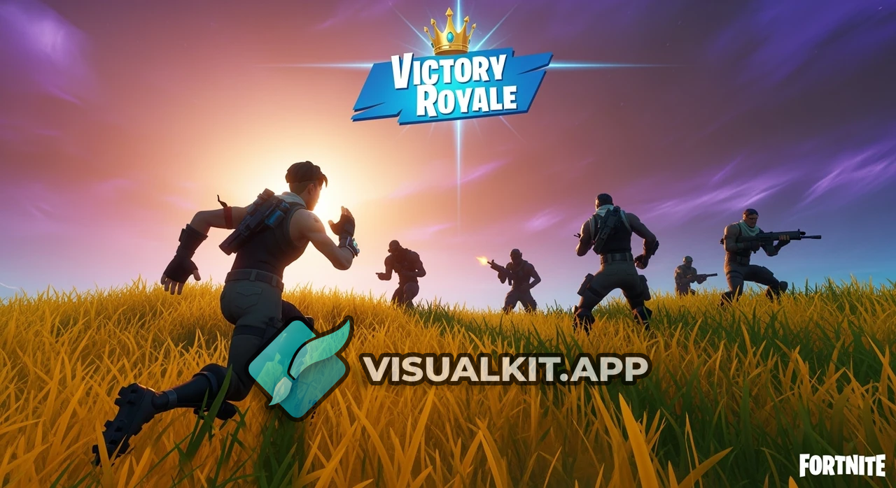 Fortnite — Character Running from People with Guns in Tall Grass