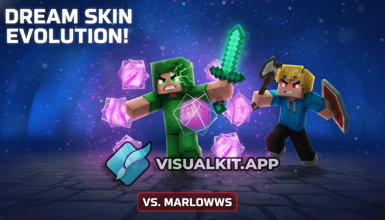 Minecraft: Change Marlowwws Skin to Dream's Skin - Thumbnail