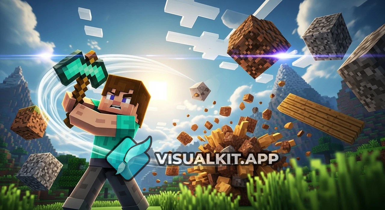 اولین روز من در دنیای ماینکرافت — Minecraft axe & blocks اکشن