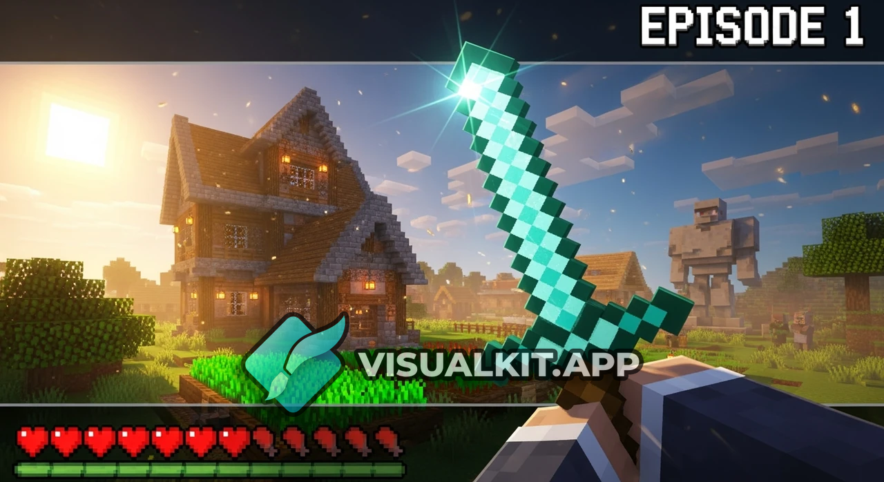 Minecraft Hardcore Survival Ep1 - Big House, Diamond Armor