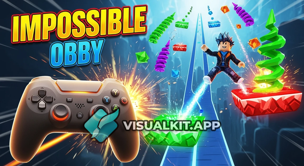 Roblox impossible and hard obby — Intense Action Thumbnail