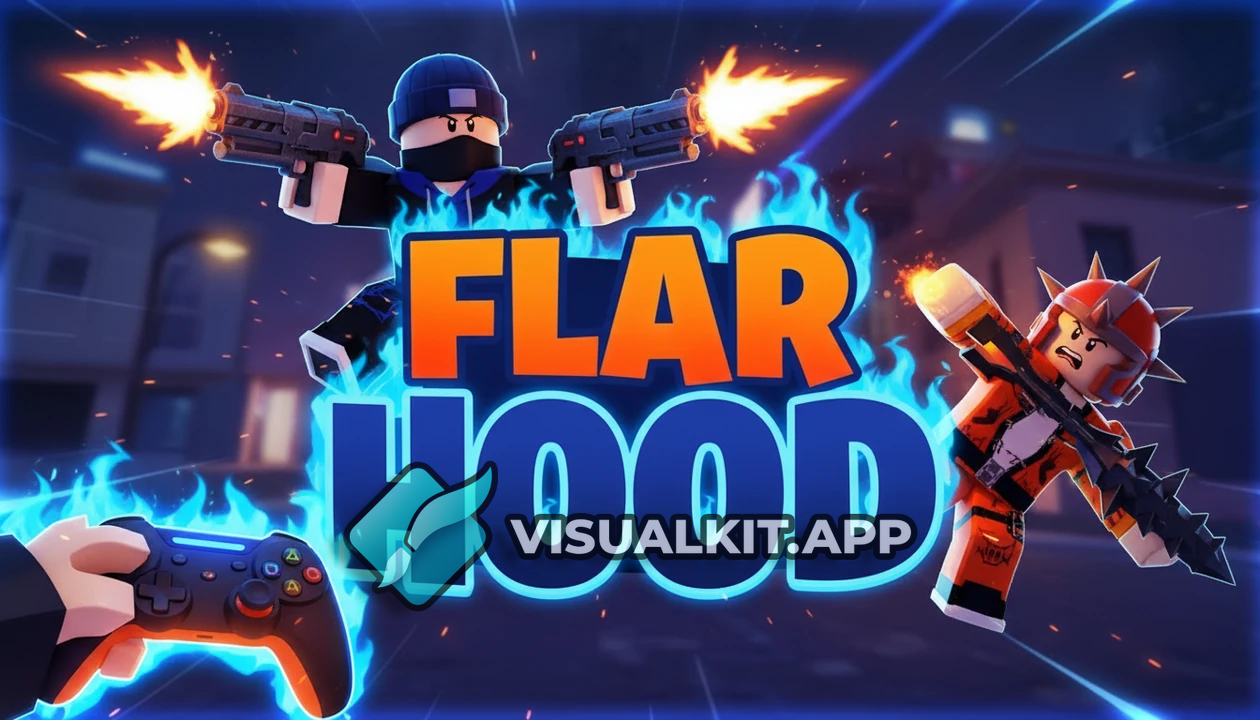 Create Roblox Da Hood Thumbnail — 'Flar Hood' Blue Fire