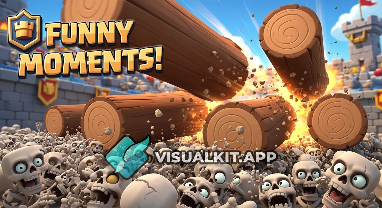 Funny Clash Royale: Logs Crush Skeleton Army – FUNNY MOMENTS