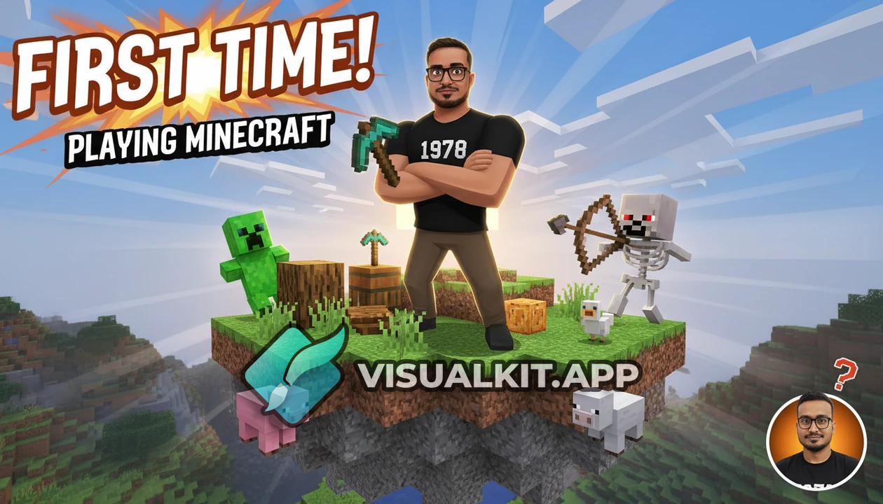 Plying First Time Minecraft Thumbnell — First-Time Player Shock